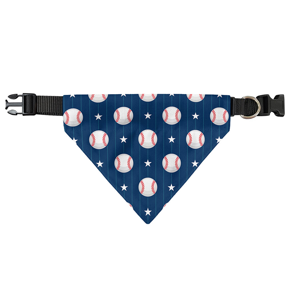 Baseballs Star Pattern Print Over The Collar Dog Bandana