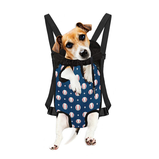 Baseballs Star Pattern Print Pet Carrier Backpack