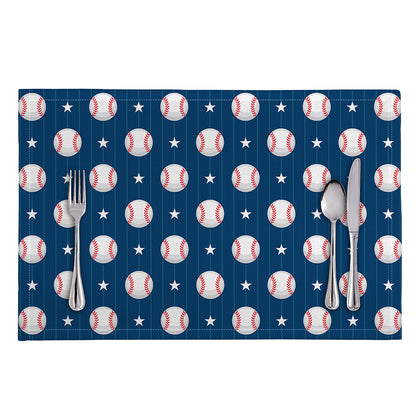 Baseballs Star Pattern Print Placemat