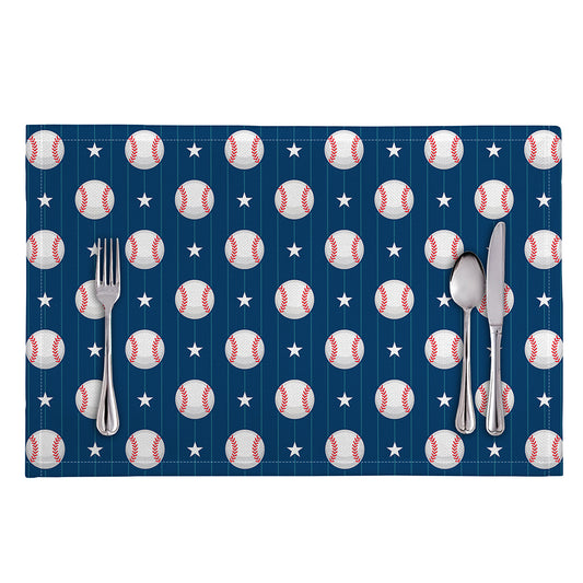 Baseballs Star Pattern Print Placemat