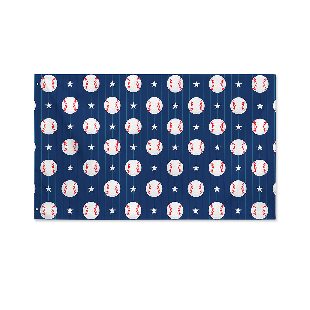 Baseballs Star Pattern Print Polyester Flag