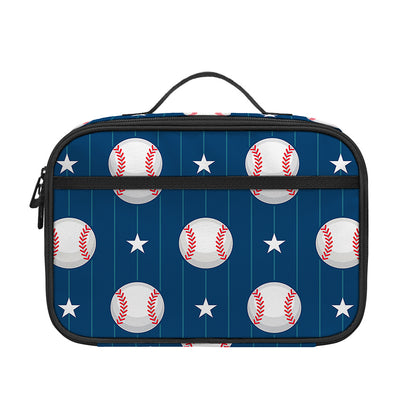 Baseballs Star Pattern Print Portable Lunch Bag