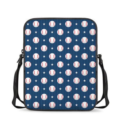 Baseballs Star Pattern Print Rectangular Crossbody Bag