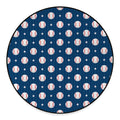 Baseballs Star Pattern Print Round Floor Mat
