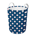 Baseballs Star Pattern Print Round Laundry Basket
