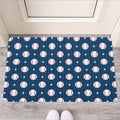 Baseballs Star Pattern Print Rubber Doormat