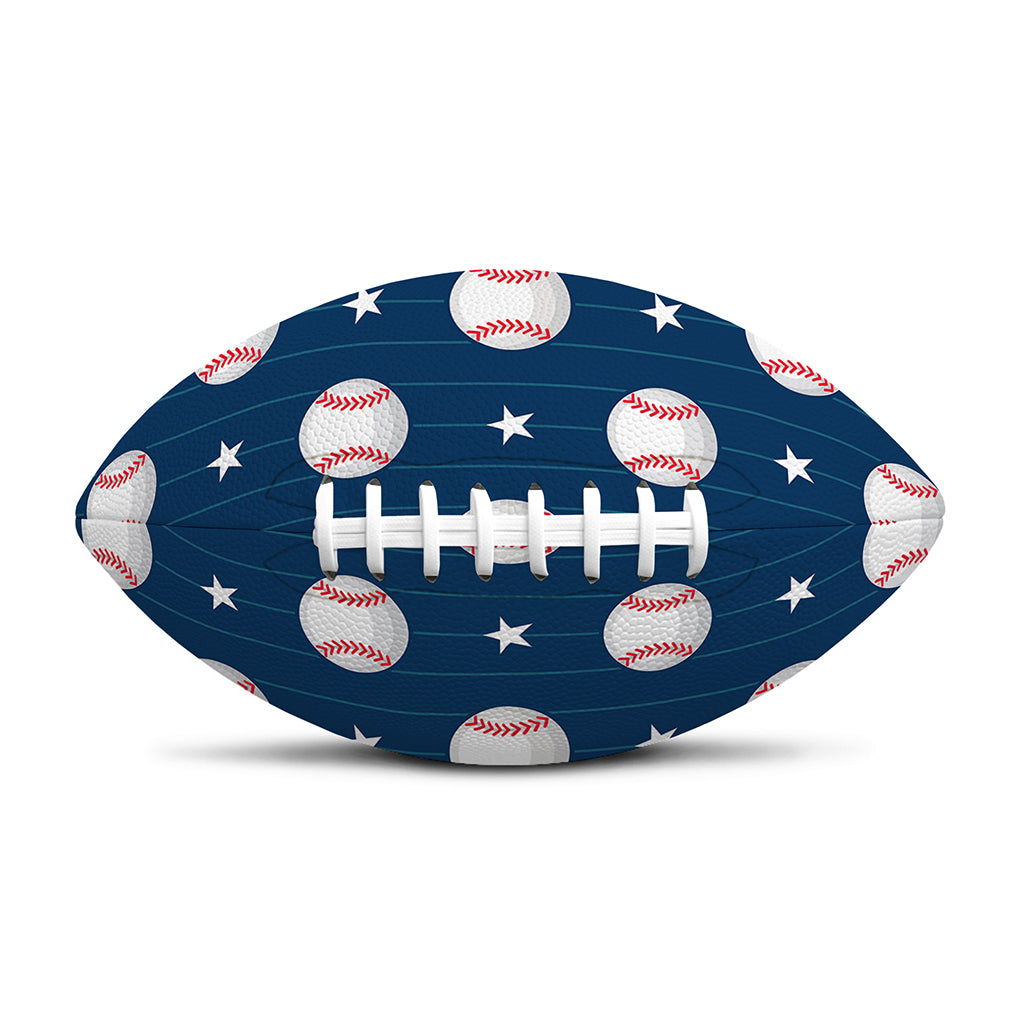 Baseballs Star Pattern Print Rugby Ball