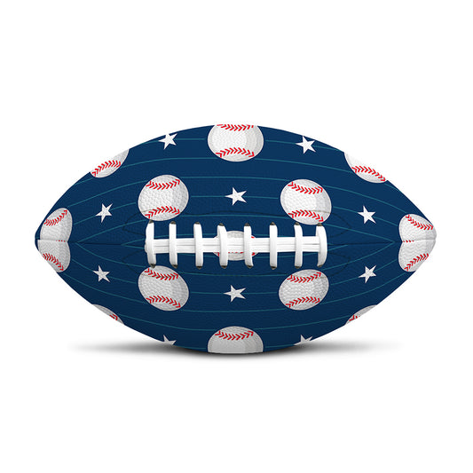 Baseballs Star Pattern Print Rugby Ball