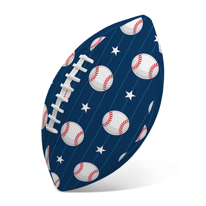 Baseballs Star Pattern Print Rugby Ball