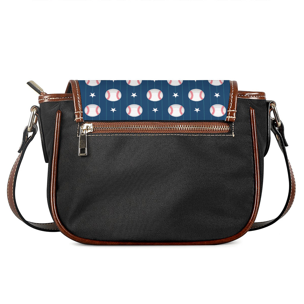 Baseballs Star Pattern Print Saddle Bag
