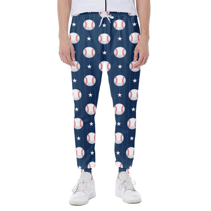 Baseballs Star Pattern Print Scuba Joggers