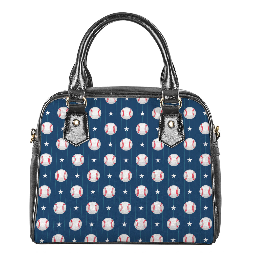 Baseballs Star Pattern Print Shoulder Handbag