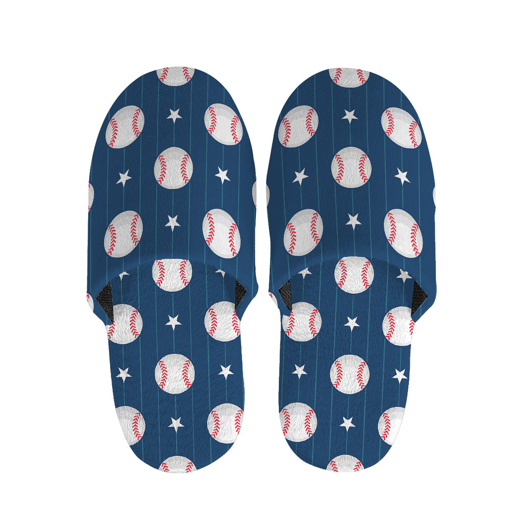 Baseballs Star Pattern Print Slippers