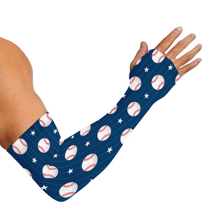 Baseballs Star Pattern Print Sun Protection Arm Sleeves
