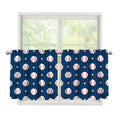 Baseballs Star Pattern Print Tier Curtains