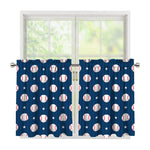 Baseballs Star Pattern Print Tier Curtains