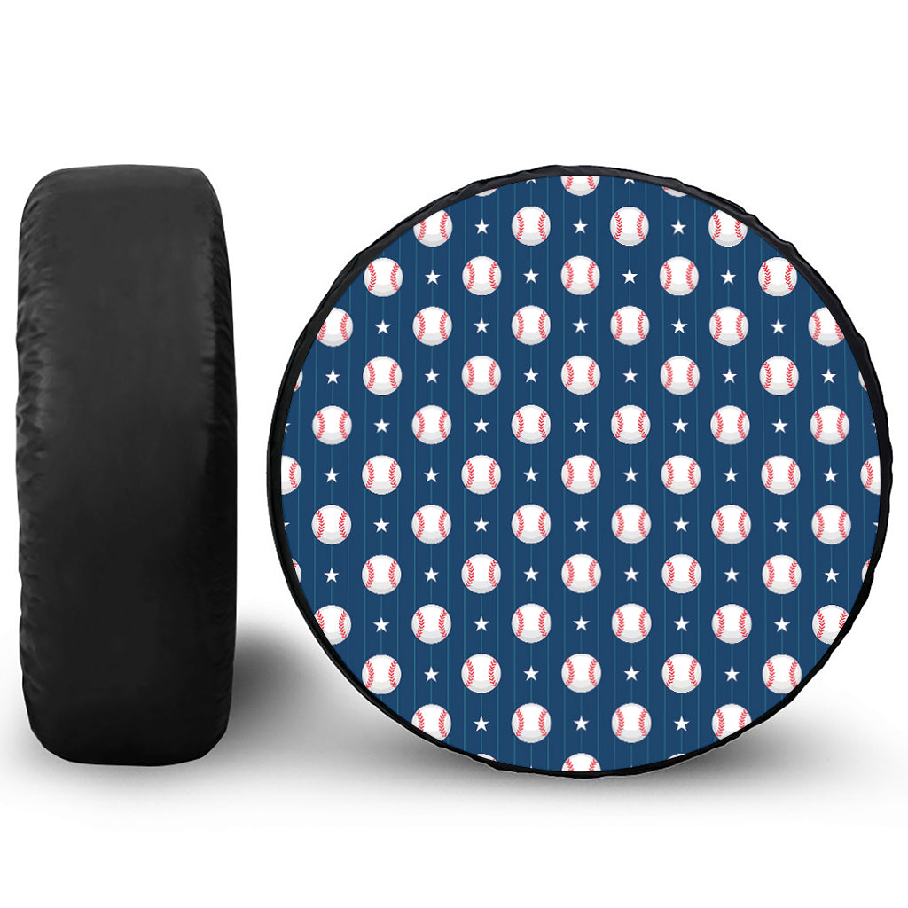 Baseballs Star Pattern Print Tire Cover