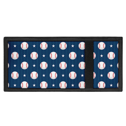 Baseballs Star Pattern Print Trifold Wallet