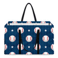 Baseballs Star Pattern Print Utility Tote Bag