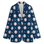Baseballs Star Pattern Print Women's Blazer
