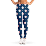 Baseballs Star Pattern Print Women's Leggings