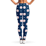 Baseballs Star Pattern Print Women's Leggings