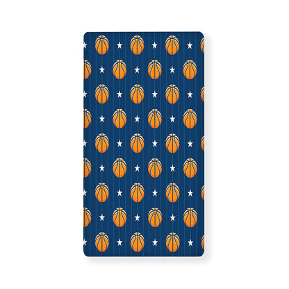 Basketball And Star Pattern Print Baby Crib Sheet