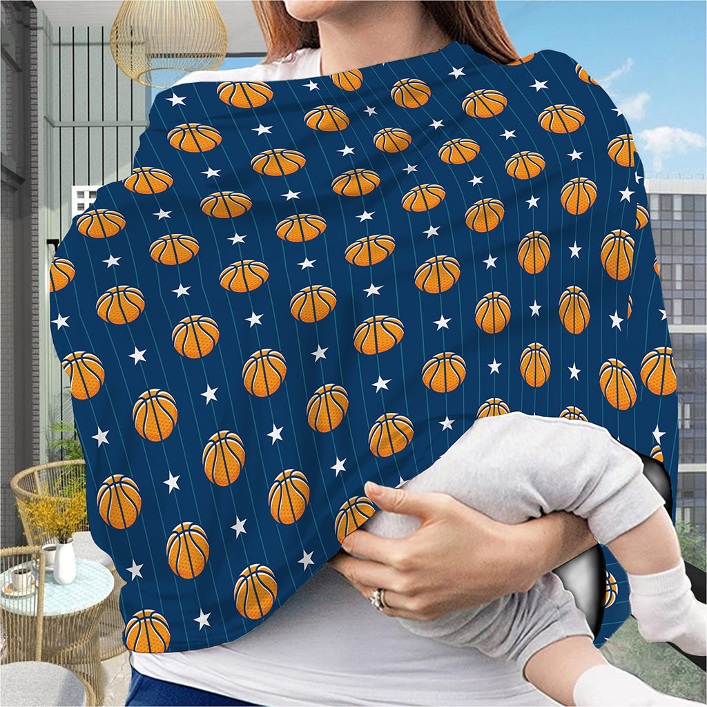 Basketball And Star Pattern Print Baby Seat Cover