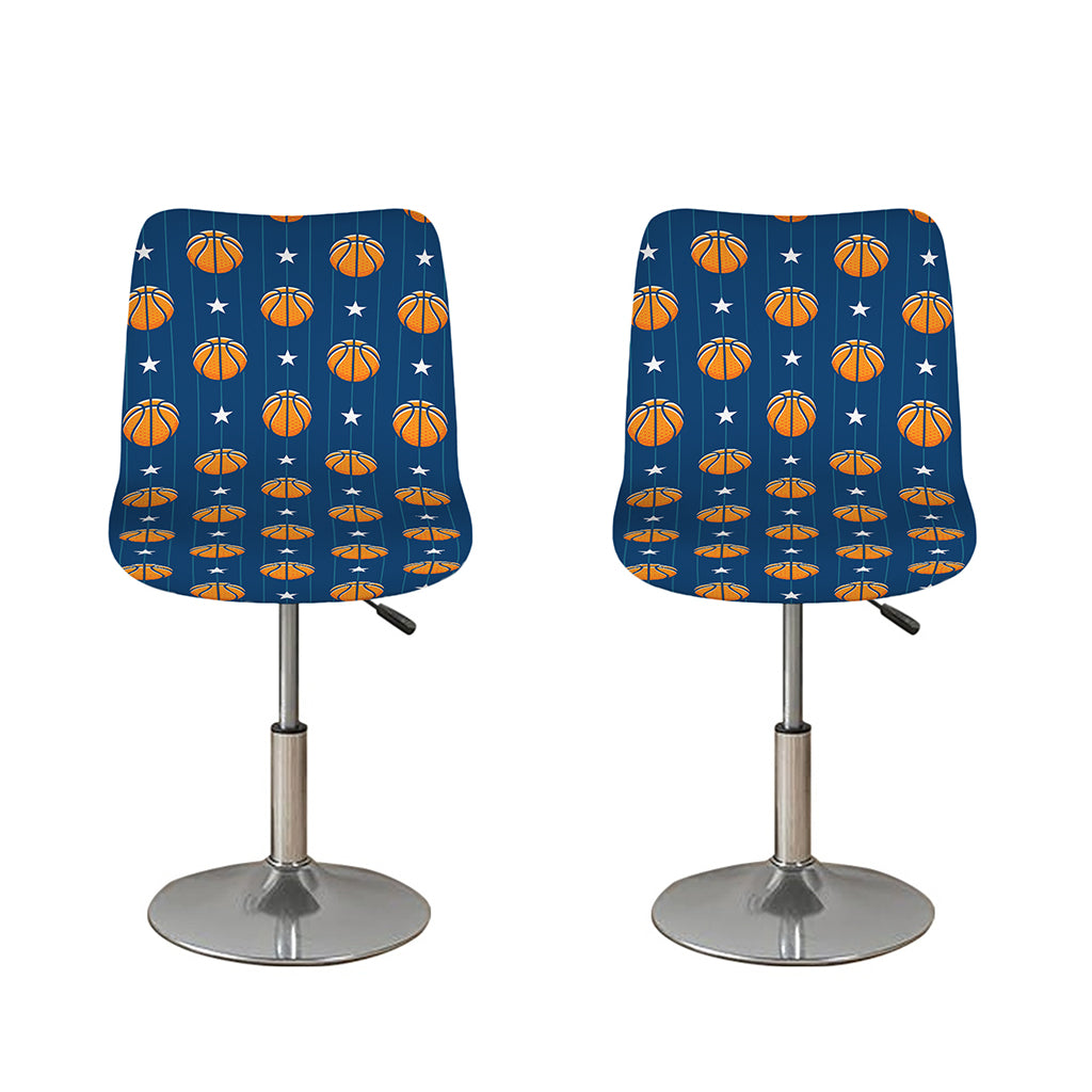 Basketball And Star Pattern Print Bar Stool Covers