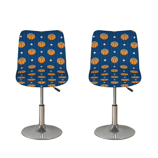 Basketball And Star Pattern Print Bar Stool Covers