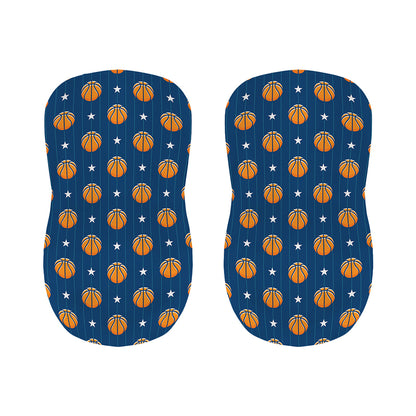 Basketball And Star Pattern Print Bar Stool Covers