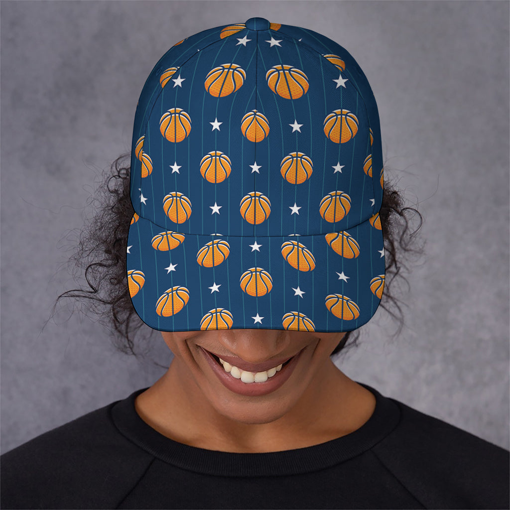 Basketball And Star Pattern Print Baseball Cap