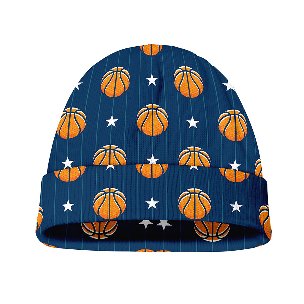 Basketball And Star Pattern Print Beanie