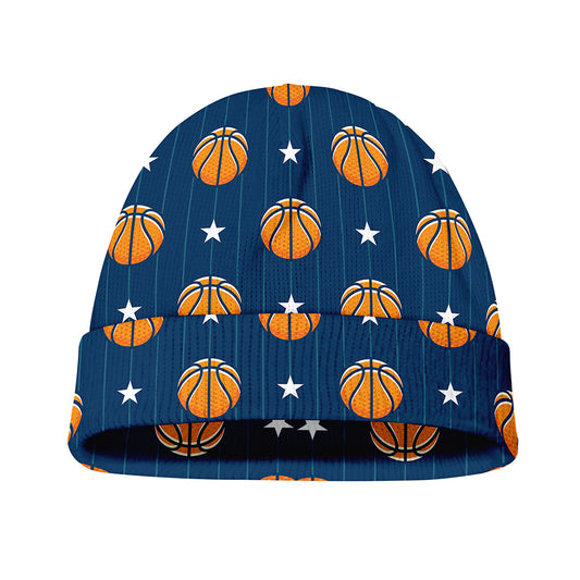Basketball And Star Pattern Print Beanie