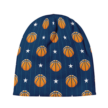 Basketball And Star Pattern Print Beanie