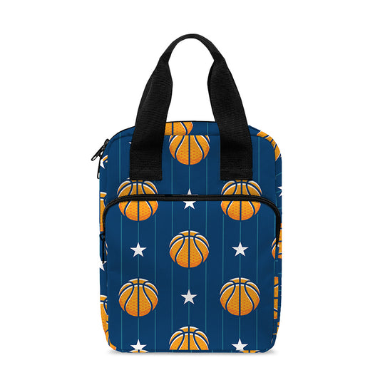 Basketball And Star Pattern Print Bible Tote Bag
