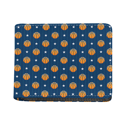 Basketball And Star Pattern Print Bifold Wallet