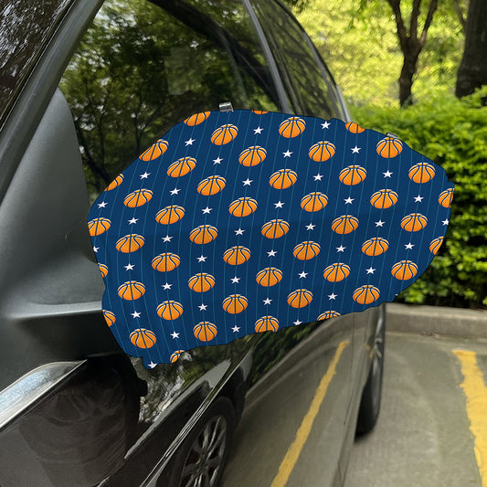 Basketball And Star Pattern Print Car Side Mirror Covers