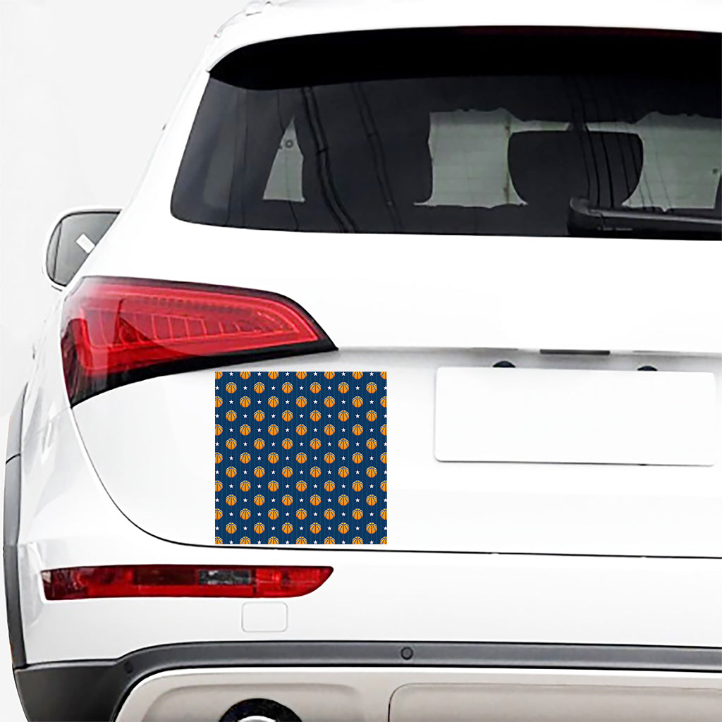 Basketball And Star Pattern Print Car Sticker