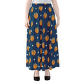 Basketball And Star Pattern Print Chiffon Maxi Skirt