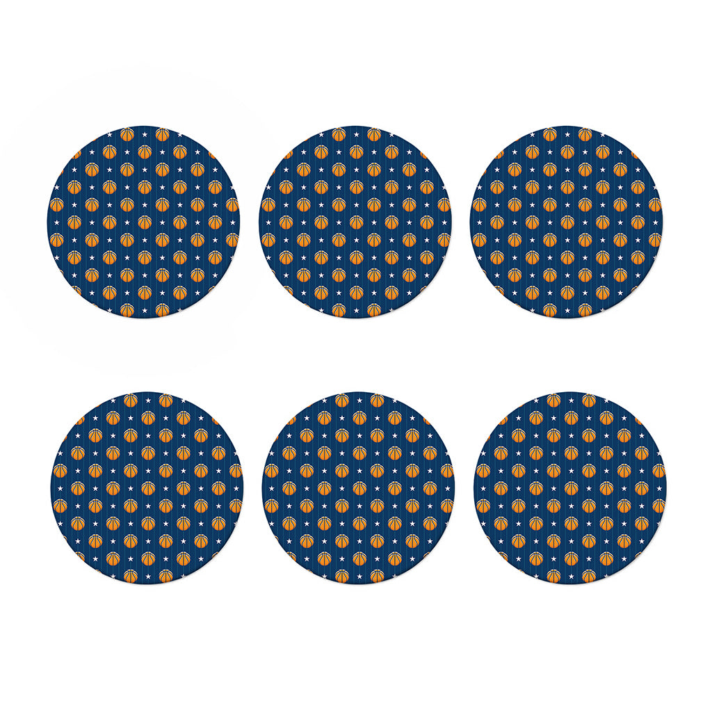 Basketball And Star Pattern Print Coaster Set