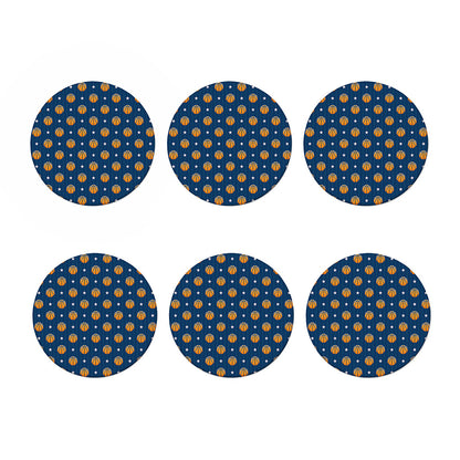 Basketball And Star Pattern Print Coaster Set