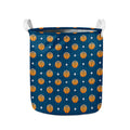 Basketball And Star Pattern Print Collapsible Laundry Basket
