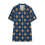 Basketball And Star Pattern Print Cotton Hawaiian Shirt