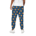 Basketball And Star Pattern Print Cotton Pants