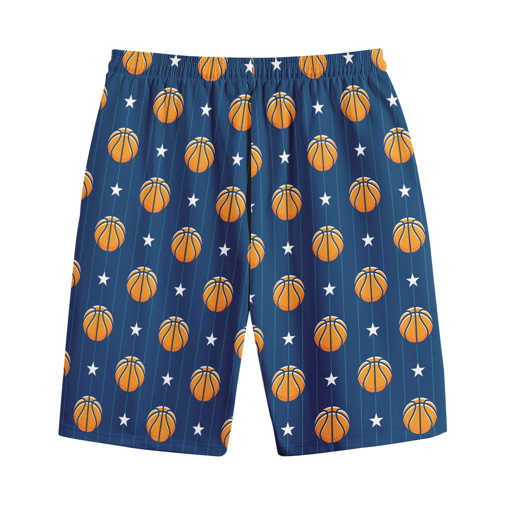 Basketball And Star Pattern Print Cotton Shorts