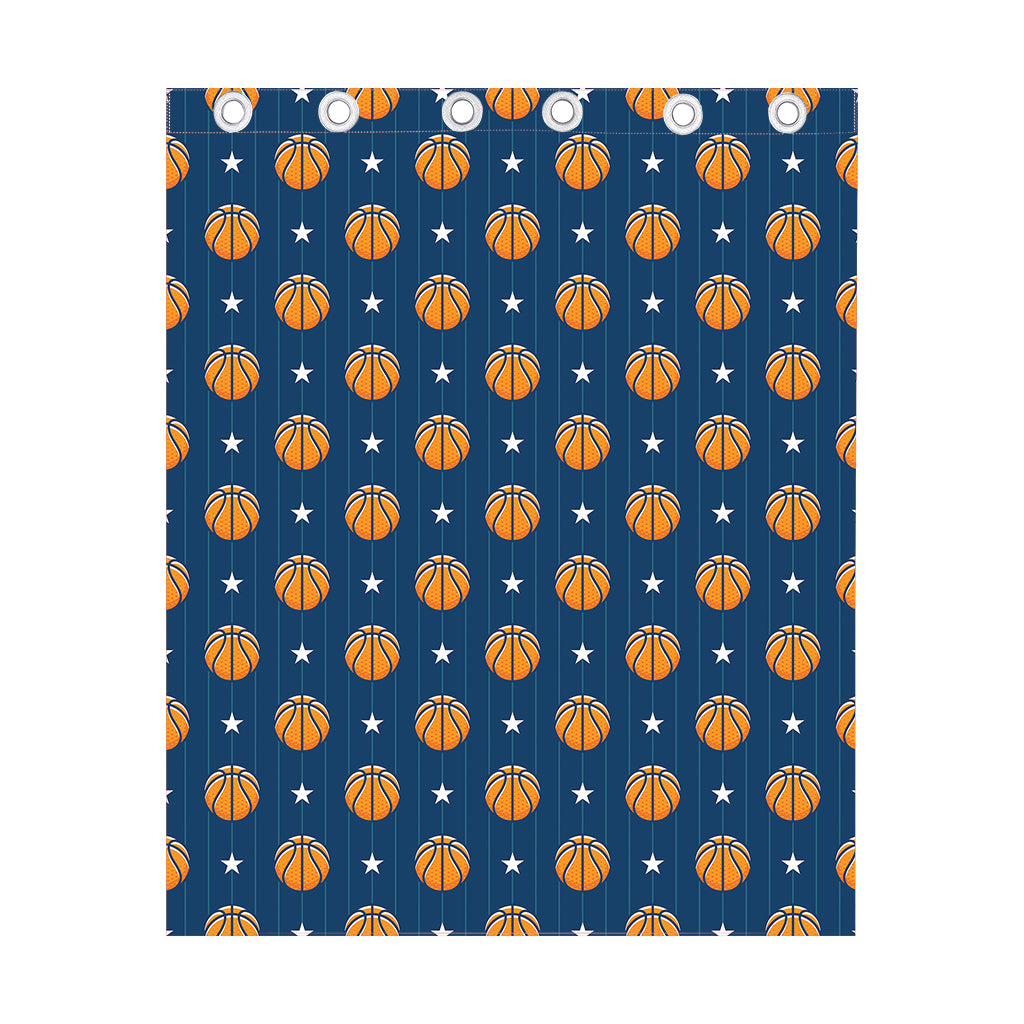 Basketball And Star Pattern Print Curtain