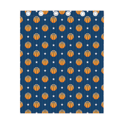 Basketball And Star Pattern Print Curtain