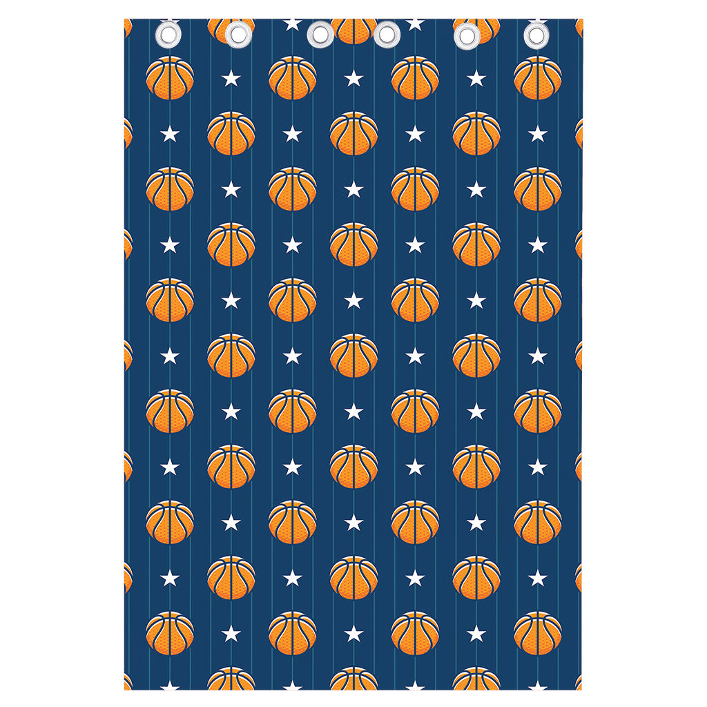 Basketball And Star Pattern Print Curtain