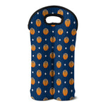 Basketball And Star Pattern Print Double Neoprene Wine Tote